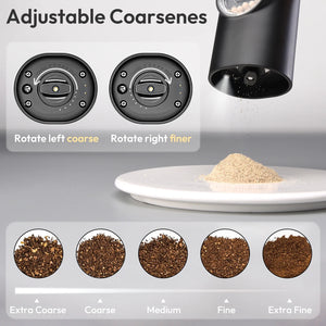 Katbite Electric Salt and Pepper Grinder Rechargeable Adjustable Coarseness