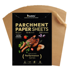 Katbite Heavy Duty Parchment Paper for Baking,Brown, 50GSM 200 Pcs 12x16 inch