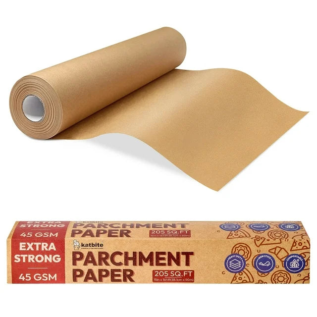 Katbite Unbleached Parchment Paper Roll for Baking, 15 in x 164 ft