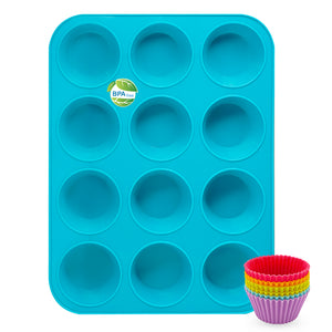 Katbite Silicone Muffin Pan Nonstick BPA Free Baking Tray