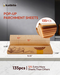 Katbite 10x15 Inch 135Pcs Brown Pop-Up Parchment Paper Sheets
