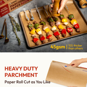 Katbite Unbleached Parchment Paper Roll with Slide Cutter