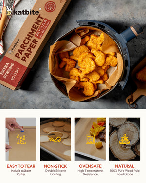 Katbite Unbleached Parchment Paper Roll with Slide Cutter