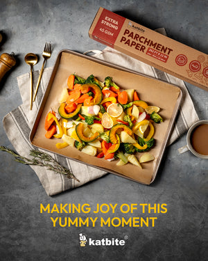 Katbite Unbleached Parchment Paper Roll with Slide Cutter