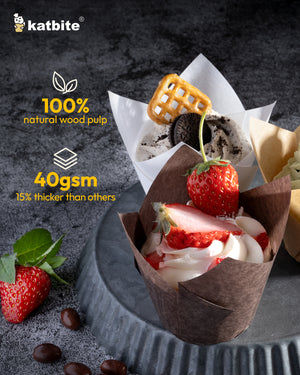 Katbite Tulip Cupcake Liners 200 Count Parchment Muffin Cups