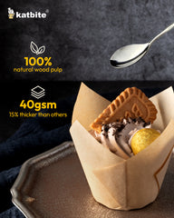 Katbite Tulip Cupcake Liners 200PCS, Nature