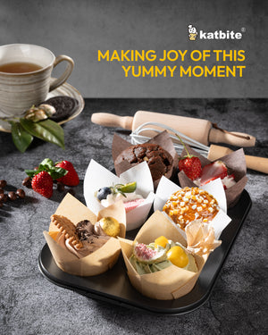 Katbite Tulip Cupcake Liners 200 Count Parchment Muffin Cups