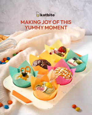 Katbite Tulip Cupcake Liners 200 Count Parchment Muffin Cups