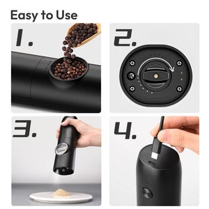 Katbite Electric Salt and Pepper Grinder Rechargeable Adjustable Coarseness