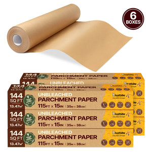 Katbite Brown Parchment Paper Roll for Easy Baking Cleanup