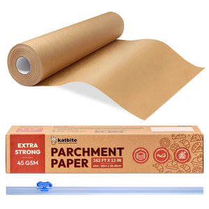 Katbite Unbleached Parchment Paper Roll with Slide Cutter