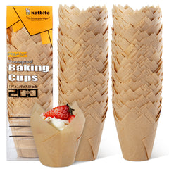 Katbite Tulip Cupcake Liners 200PCS, Nature