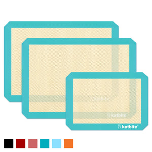 Katbite Silicone Baking Mats Set of 3 Extra Thick Nonstick Sheet Liners