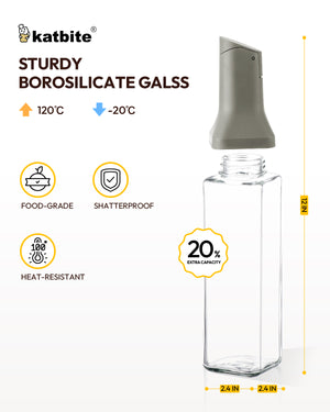 Katbite Olive Oil Dispenser Bottle Glass Gravity Spout Easy Refill