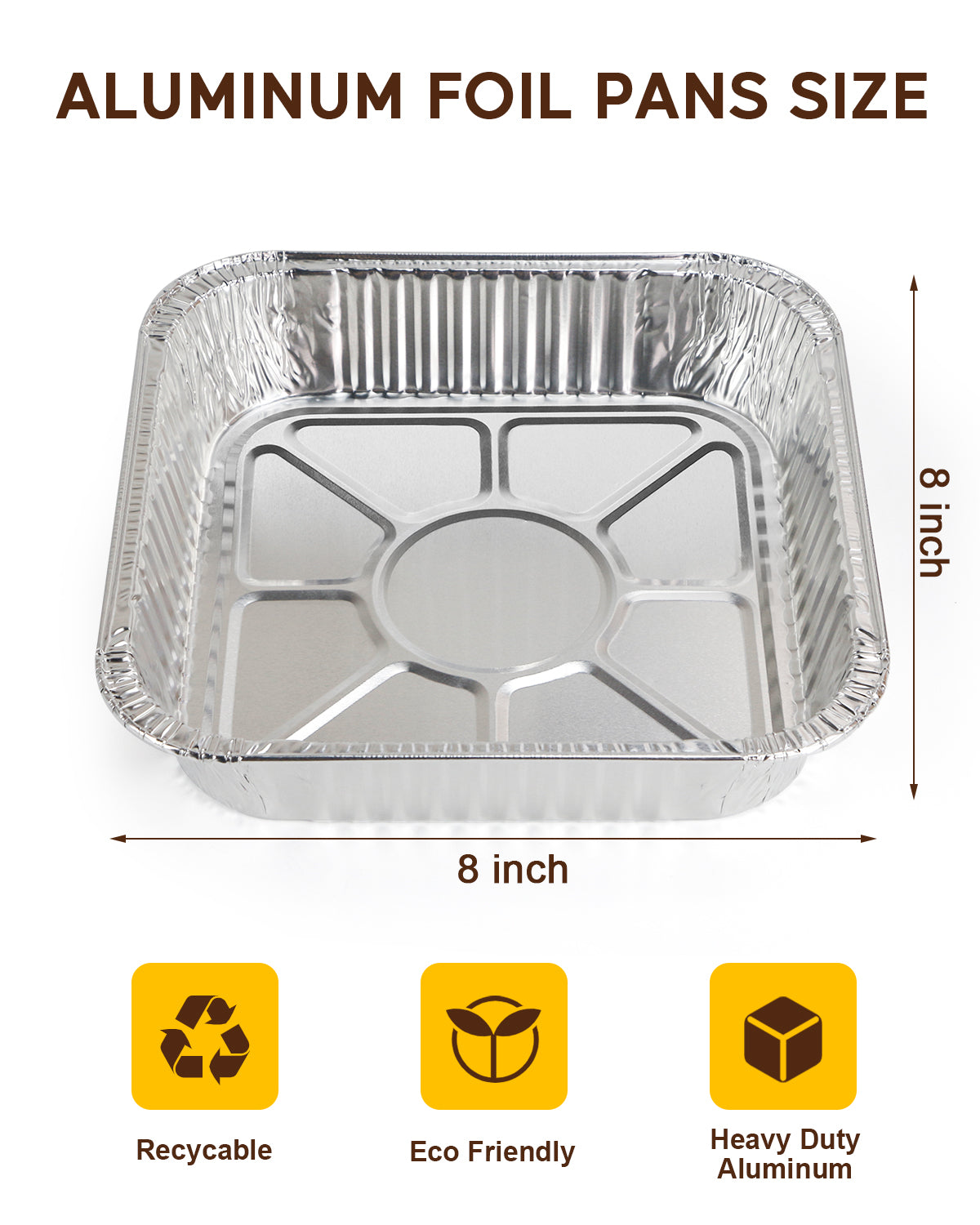 30PCS 20CM Square Air Fryer Aluminum Foil Pan Oven BBQ Tray Food