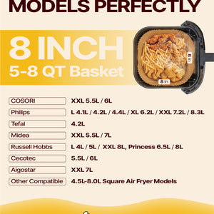 katbite Extra Thick Unbleached Air Fryer Liners for Easy Cleanup