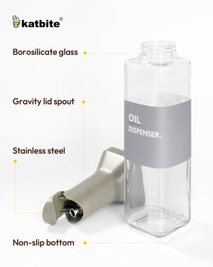 Katbite Olive Oil Dispenser Bottle Glass Gravity Spout Easy Refill