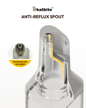 Katbite Olive Oil Dispenser Bottle Glass Gravity Spout Easy Refill