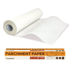 Katbite Parchment Paper Roll 15in x 115ft, White Pachment Baking Paper Roll 145 Sq.Ft