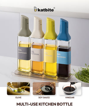 Katbite Olive Oil Dispenser Bottle Glass Gravity Spout Easy Refill