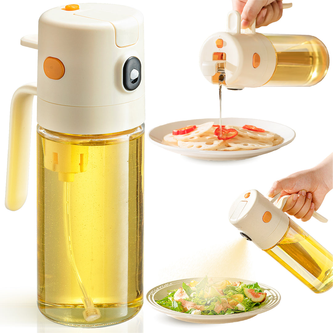 Katbite 2 in 1 Oil Sprayer Dispenser Glass Bottle