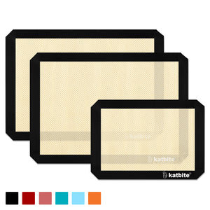 Katbite Silicone Baking Mats Set of 3 Extra Thick Nonstick Sheet Liners