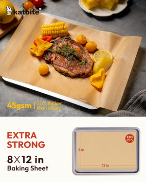 katbite Heavy Duty Unbleached Parchment Paper Sheets for Baking