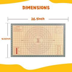 katbite Silicone Pastry Mat Non Stick, Silicone Baking Mat 26