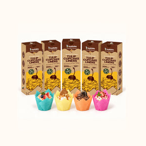 Katbite 2 inch Tulip Cupcake Liners 200 Bulk Silicone Baking Cups