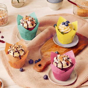Katbite 2 inch Tulip Cupcake Liners 200 Bulk Silicone Baking Cups