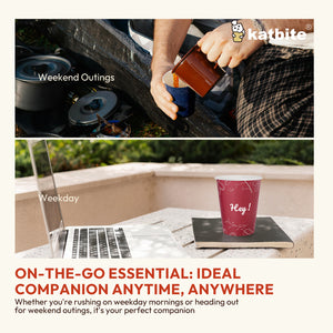 Katbite Biodegradable Paper Cups Red Letters and Blue Snowflakes