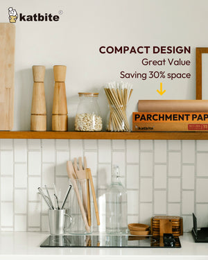 Katbite Brown Parchment Paper Roll for Easy Baking Cleanup