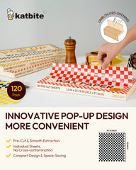 Katbite 120 Pop-Up Deli Wax Paper Sheets, 12x10.75