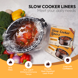 Katbite Slow Cooker Liners 48 Count Disposable Bags for Easy Cleanup