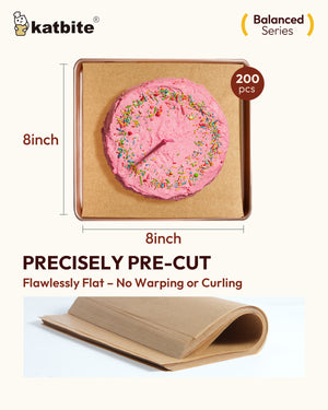 Katbite 8 x 8 Unbleached Parchment Paper Sheets, 200 pcs