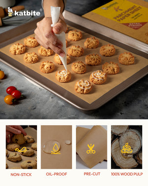 katbite Heavy Duty Unbleached Parchment Paper Sheets for Baking