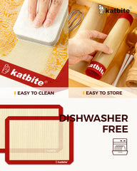 Katbite Silicone Baking Mat Colorful Collection - Set of 3: 2 Half Sheets Mats (11 5/8