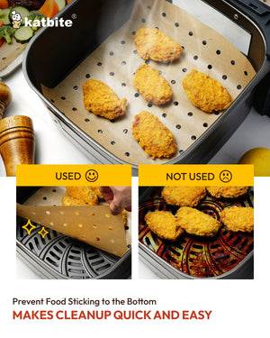 Katbite Oil Resistant 9x11 Air Fryer Paper Liners