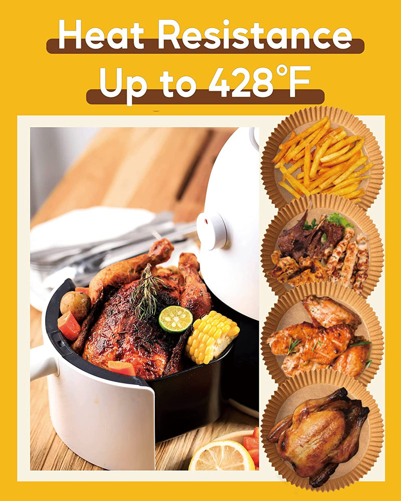 Katbite 230PCS Air Fryer Liners for 5-8 QT Basket, Small Air fryer Liners, Non Stick Air fryer Liner Made of Food Grade Parchment Paper, 6.5 Inch
