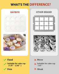 Katbite 12 Count Cupcake Boxes with Windows, 15 Pack Dozen Cupcake Containers for Bakery, Desserts, Muffins