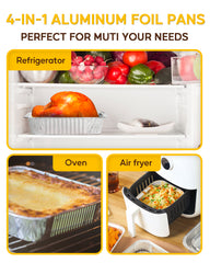 katbite 8 x 8 Aluminum Foil Pans for Air fryer, Disposable 25 Pack Foil Pans, Square Aluminum Baking Pans, Tin Foil Pans Great for Cooking, Heating, Storing, Prepping Food