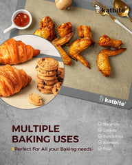 Katbite Silicone Baking Mat Set 11.6 in x 16.5 in Reusable & Nonstick Bakeware Liners 3 Pieces