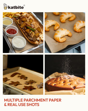 katbite Heavy Duty Unbleached Parchment Paper Sheets for Baking