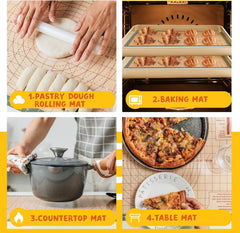 katbite Silicone Pastry Mat Non Stick, Silicone Baking Mat 26