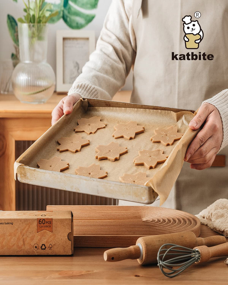 Katbite 350Pcs 9x13 In Parchment Paper Sheets, Heavy Duty Unbleached Baking Paper, Non-stick & Oil Proof for Oven, Air Fryer, Grilling, Steaming and Cooking Bread