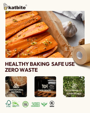 Katbite Brown Parchment Paper Roll for Easy Baking Cleanup