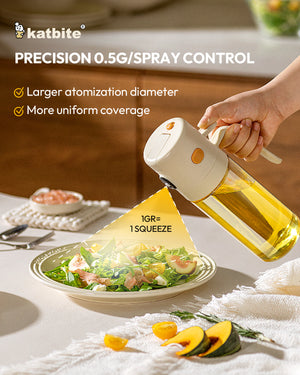 Katbite 2 in 1 Oil Sprayer Dispenser Glass Bottle