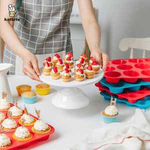 Katbite Silicone Muffin Pan Nonstick BPA Free Baking Tray