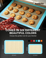 Katbite Silicone Baking Mat Colorful Collection - Set of 3: 2 Half Sheets Mats (11 5/8