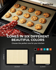 Katbite Silicone Baking Mat Colorful Collection - Set of 3: 2 Half Sheets Mats (11 5/8